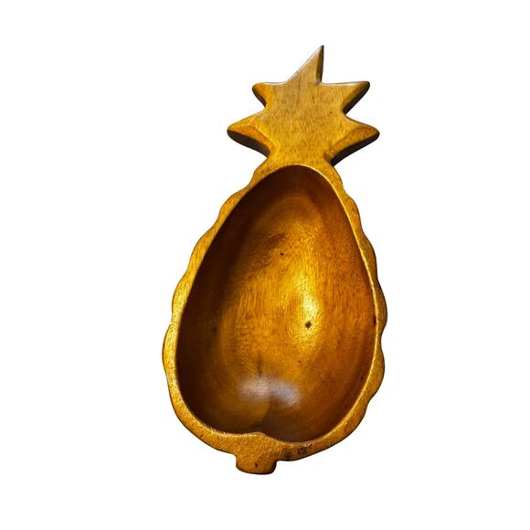 Vintage Monkey Pod Acacia Wood Pineapple Bowl - Picture 1 of 8